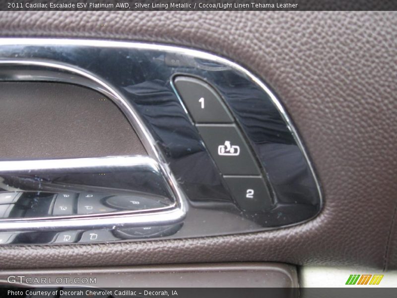 Silver Lining Metallic / Cocoa/Light Linen Tehama Leather 2011 Cadillac Escalade ESV Platinum AWD