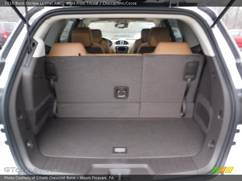 White Frost Tricoat / Choccachino/Cocoa 2016 Buick Enclave Leather AWD