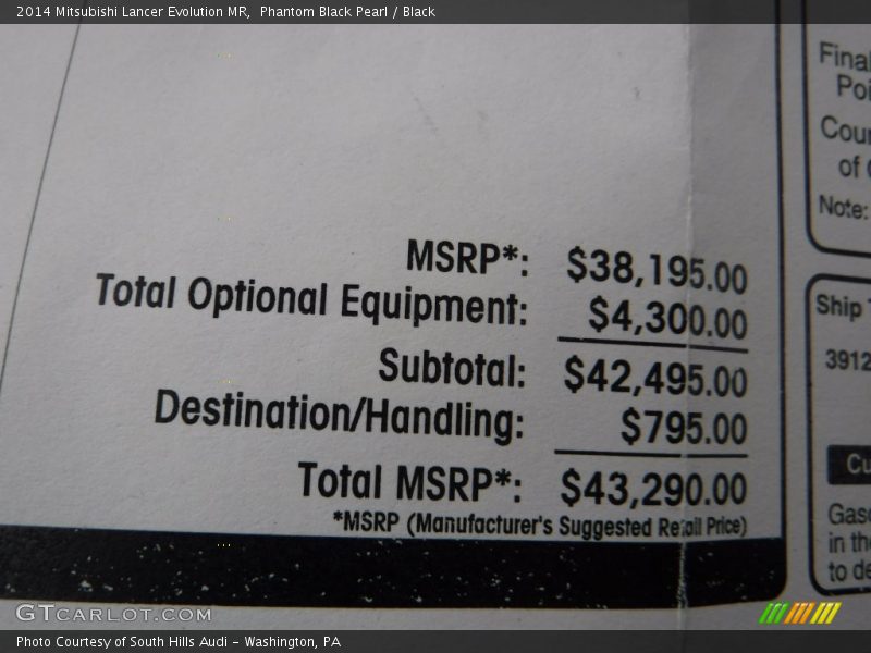  2014 Lancer Evolution MR Window Sticker