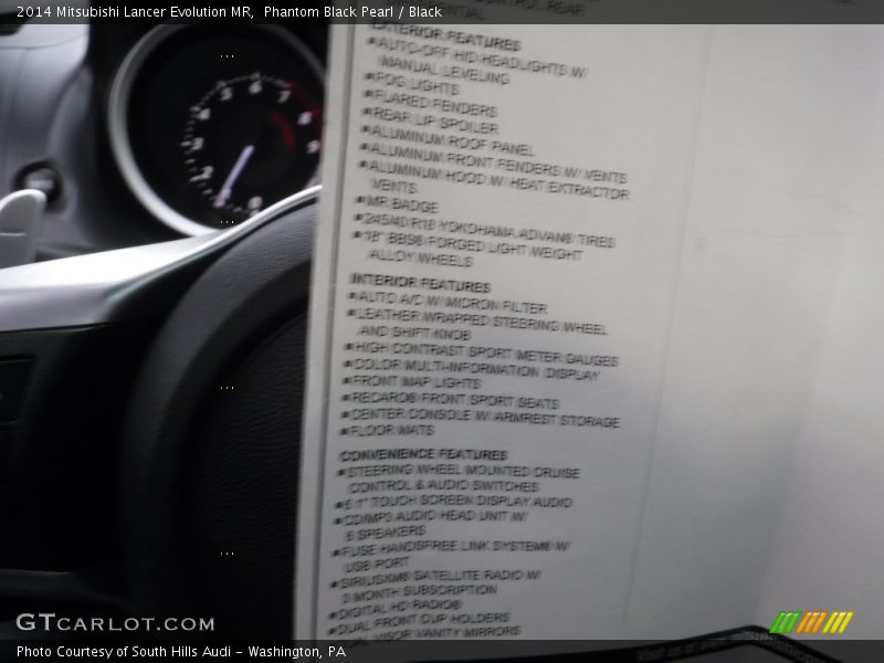 Phantom Black Pearl / Black 2014 Mitsubishi Lancer Evolution MR