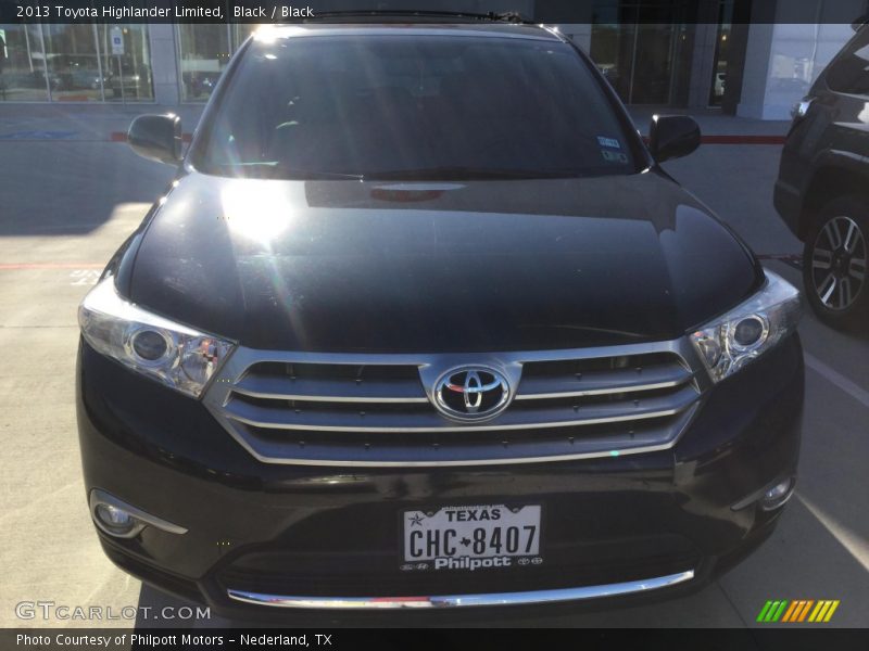 Black / Black 2013 Toyota Highlander Limited