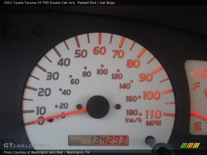 Radiant Red / Oak Beige 2001 Toyota Tacoma V6 TRD Double Cab 4x4