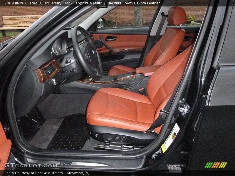 Black Sapphire Metallic / Chestnut Brown Dakota Leather 2009 BMW 3 Series 328xi Sedan