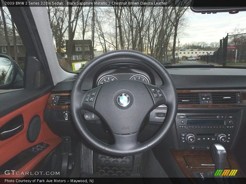 Black Sapphire Metallic / Chestnut Brown Dakota Leather 2009 BMW 3 Series 328xi Sedan