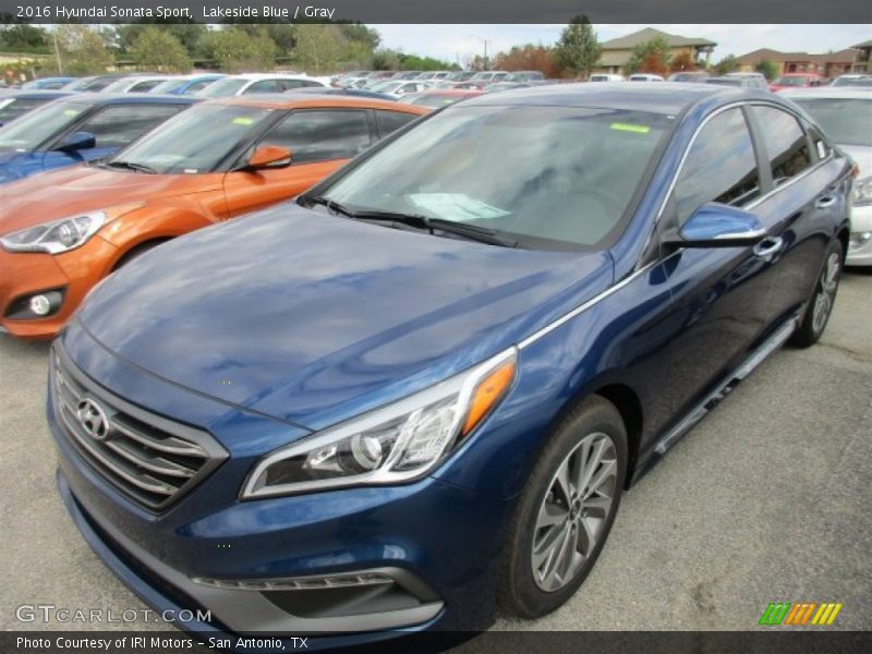 Lakeside Blue / Gray 2016 Hyundai Sonata Sport
