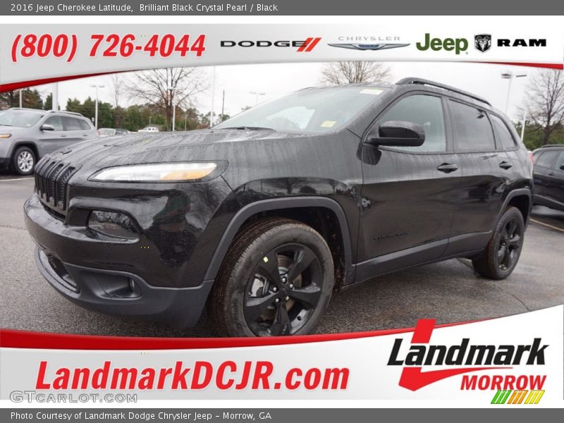 Brilliant Black Crystal Pearl / Black 2016 Jeep Cherokee Latitude