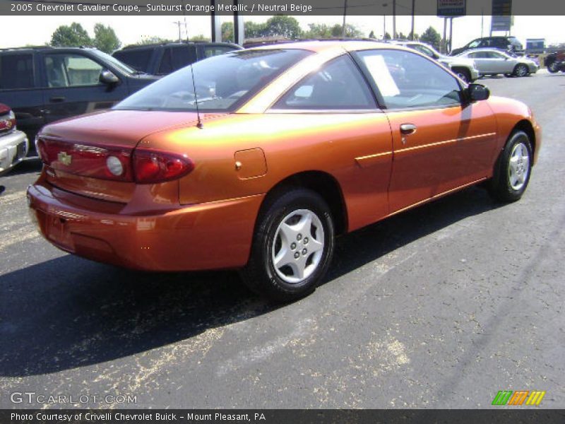 Sunburst Orange Metallic / Neutral Beige 2005 Chevrolet Cavalier Coupe