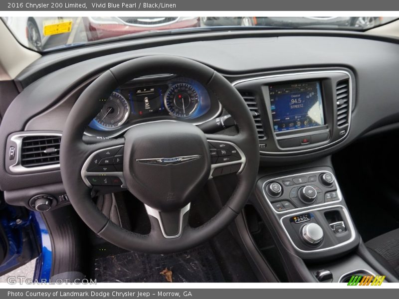Vivid Blue Pearl / Black/Linen 2016 Chrysler 200 Limited