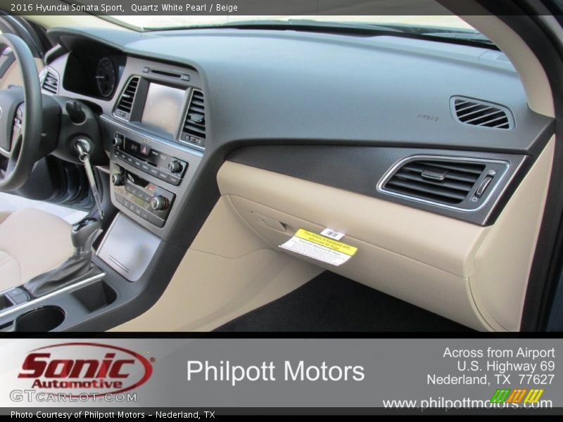 Quartz White Pearl / Beige 2016 Hyundai Sonata Sport