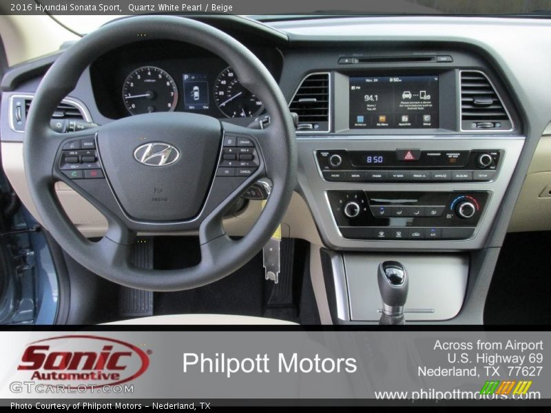 Quartz White Pearl / Beige 2016 Hyundai Sonata Sport