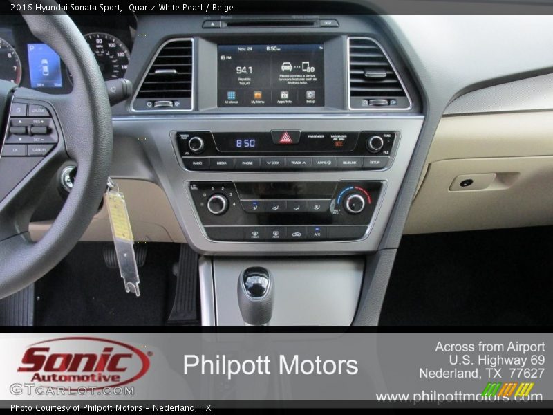 Quartz White Pearl / Beige 2016 Hyundai Sonata Sport