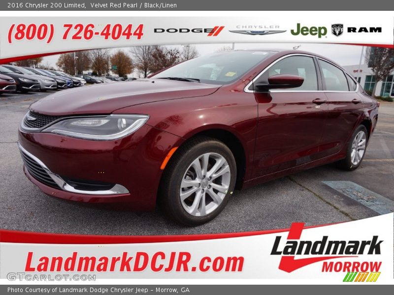 Velvet Red Pearl / Black/Linen 2016 Chrysler 200 Limited