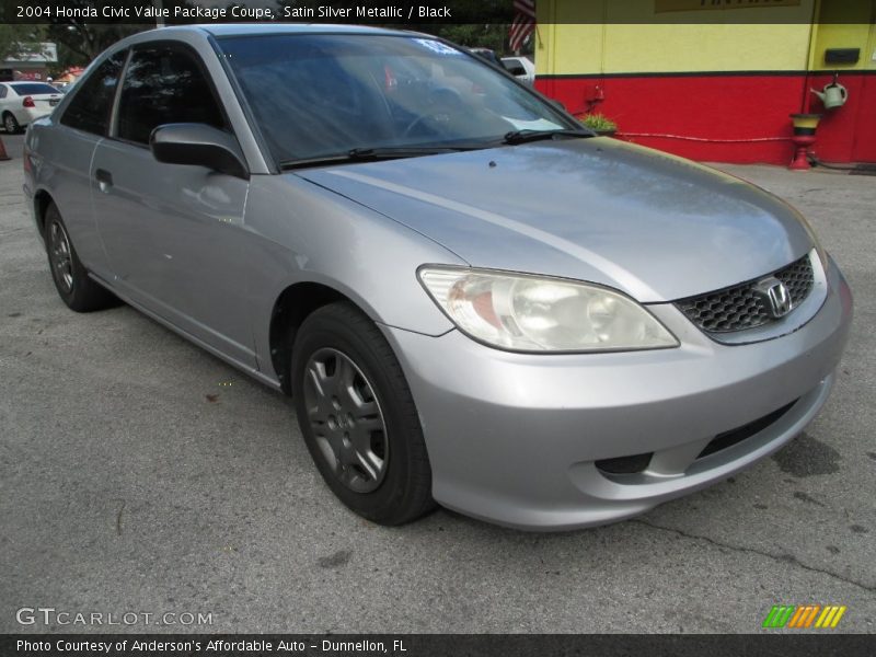 Satin Silver Metallic / Black 2004 Honda Civic Value Package Coupe