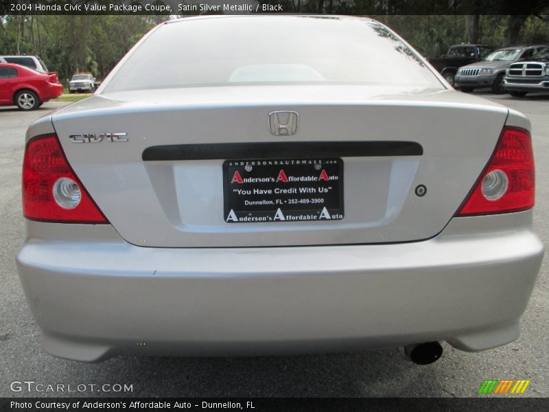 Satin Silver Metallic / Black 2004 Honda Civic Value Package Coupe