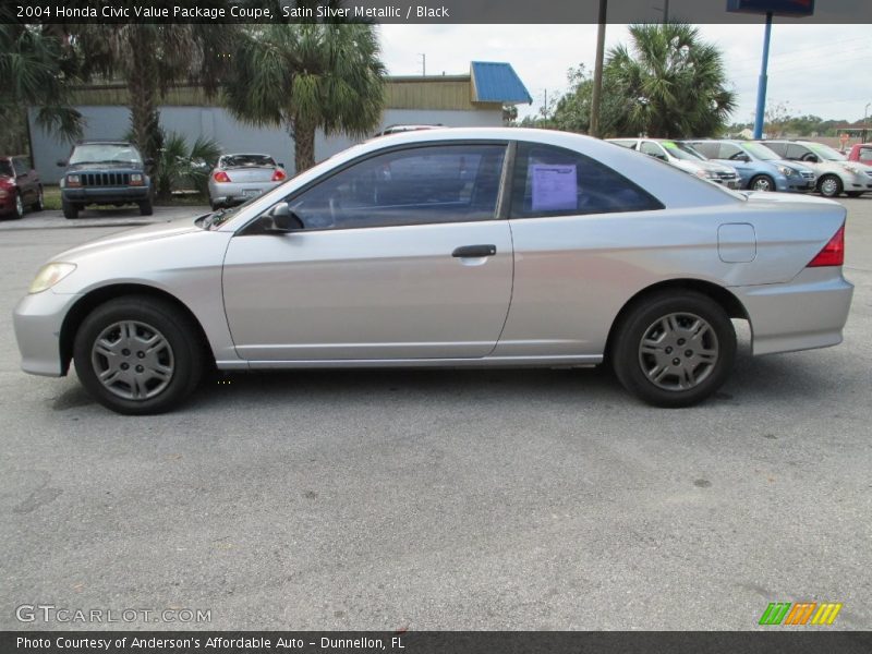 Satin Silver Metallic / Black 2004 Honda Civic Value Package Coupe