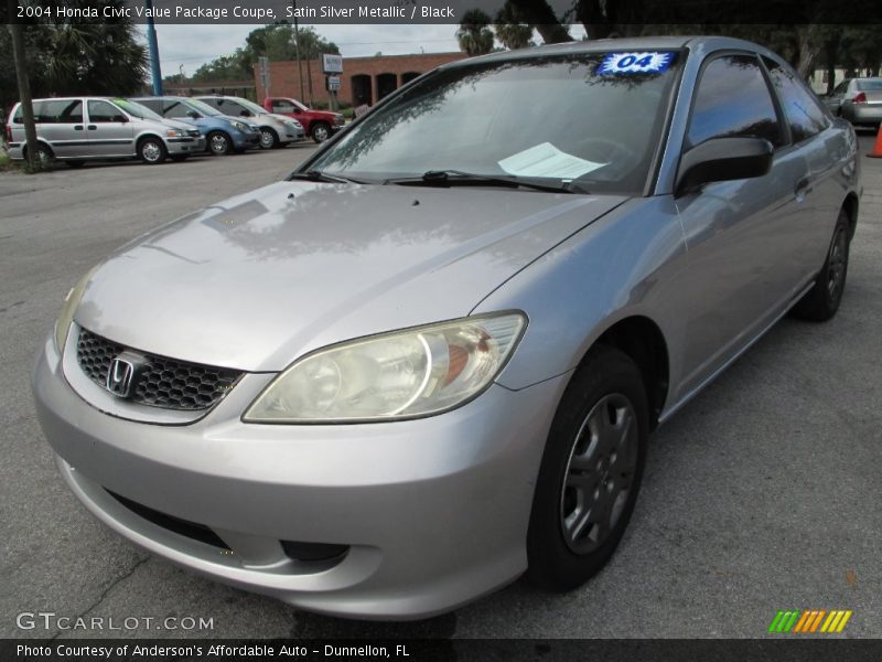 Satin Silver Metallic / Black 2004 Honda Civic Value Package Coupe