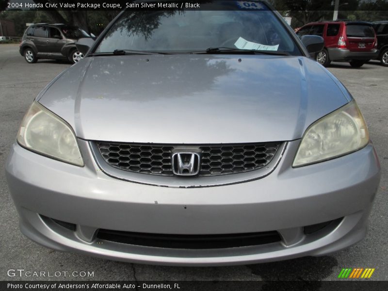 Satin Silver Metallic / Black 2004 Honda Civic Value Package Coupe