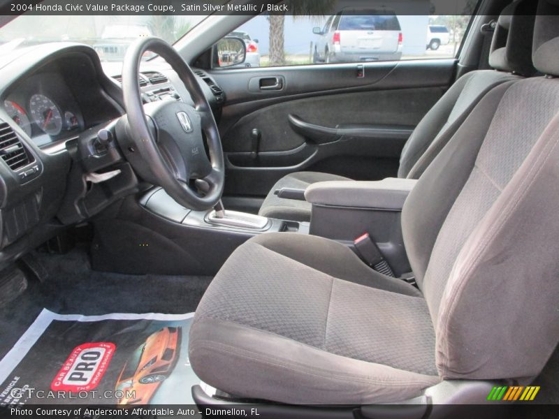 Satin Silver Metallic / Black 2004 Honda Civic Value Package Coupe