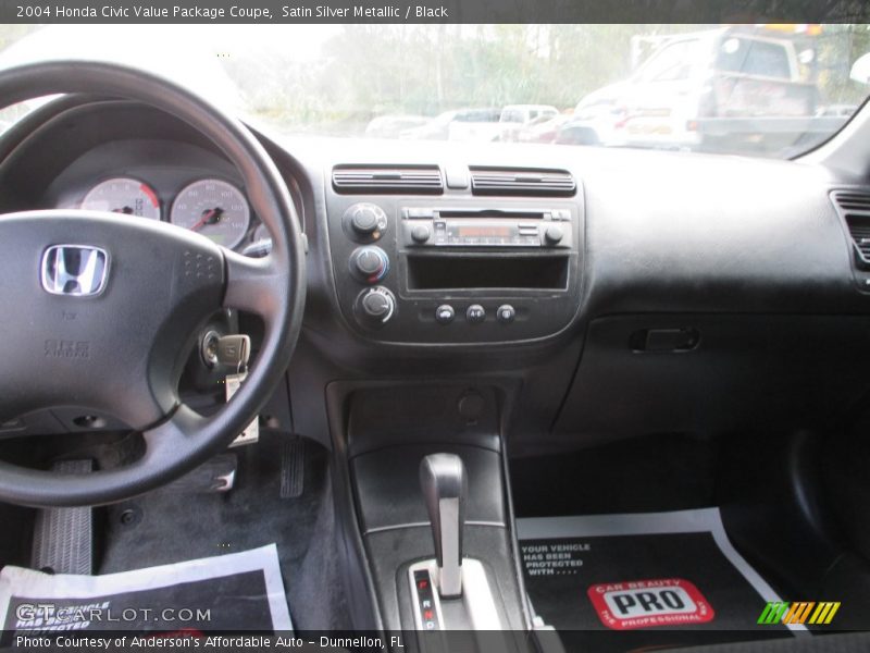 Satin Silver Metallic / Black 2004 Honda Civic Value Package Coupe