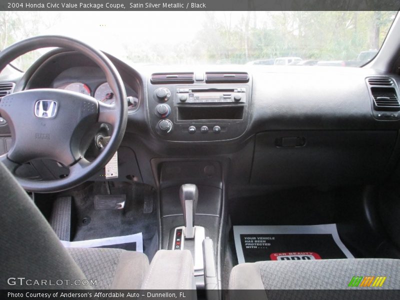 Satin Silver Metallic / Black 2004 Honda Civic Value Package Coupe