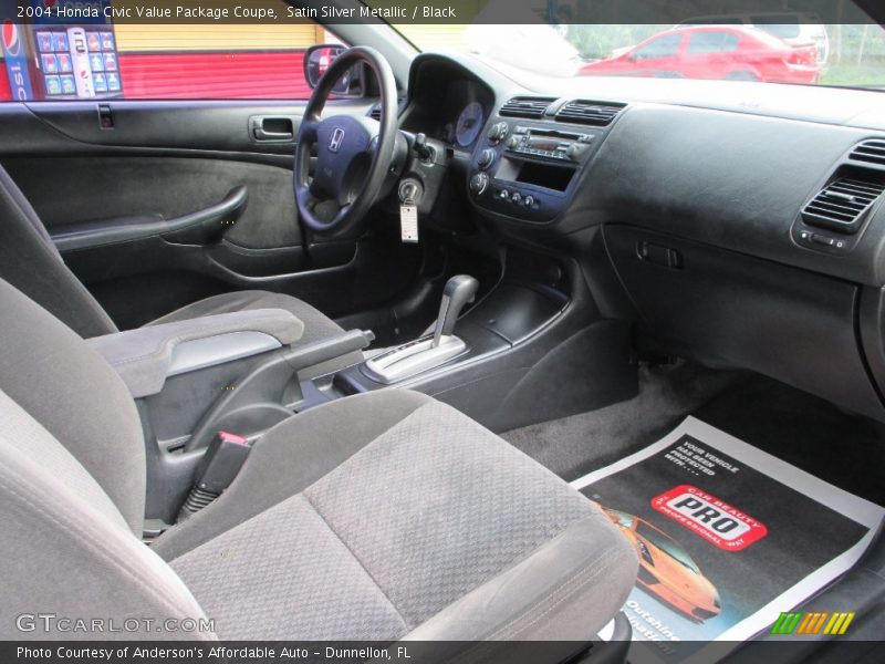 Satin Silver Metallic / Black 2004 Honda Civic Value Package Coupe