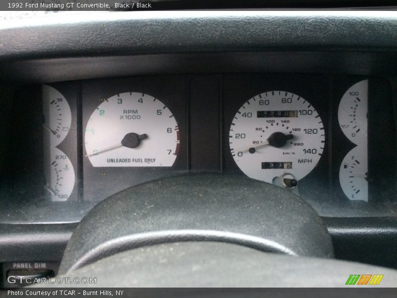 Black / Black 1992 Ford Mustang GT Convertible