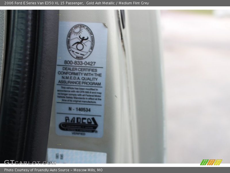 Gold Ash Metallic / Medium Flint Grey 2006 Ford E Series Van E350 XL 15 Passenger