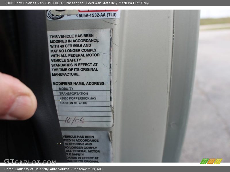 Gold Ash Metallic / Medium Flint Grey 2006 Ford E Series Van E350 XL 15 Passenger