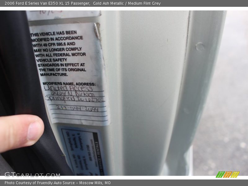 Gold Ash Metallic / Medium Flint Grey 2006 Ford E Series Van E350 XL 15 Passenger
