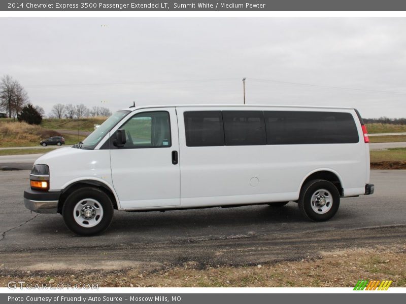Summit White / Medium Pewter 2014 Chevrolet Express 3500 Passenger Extended LT