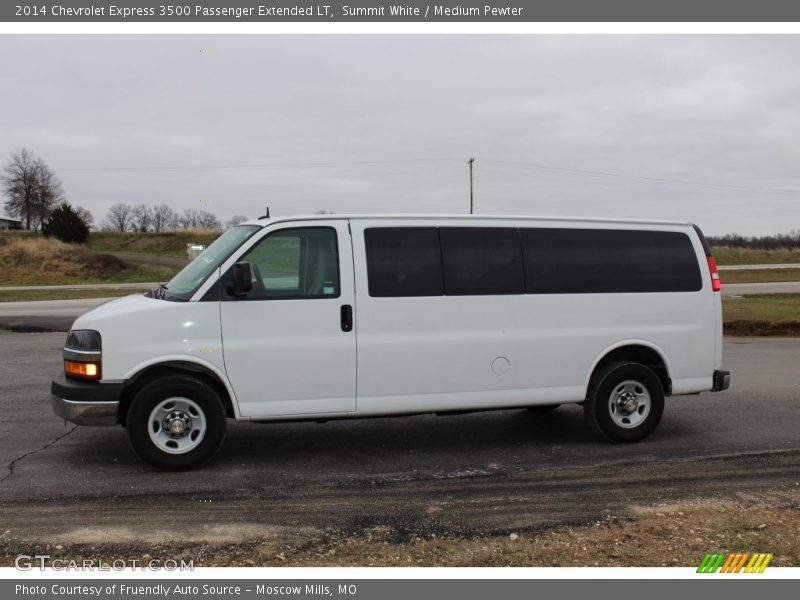 Summit White / Medium Pewter 2014 Chevrolet Express 3500 Passenger Extended LT