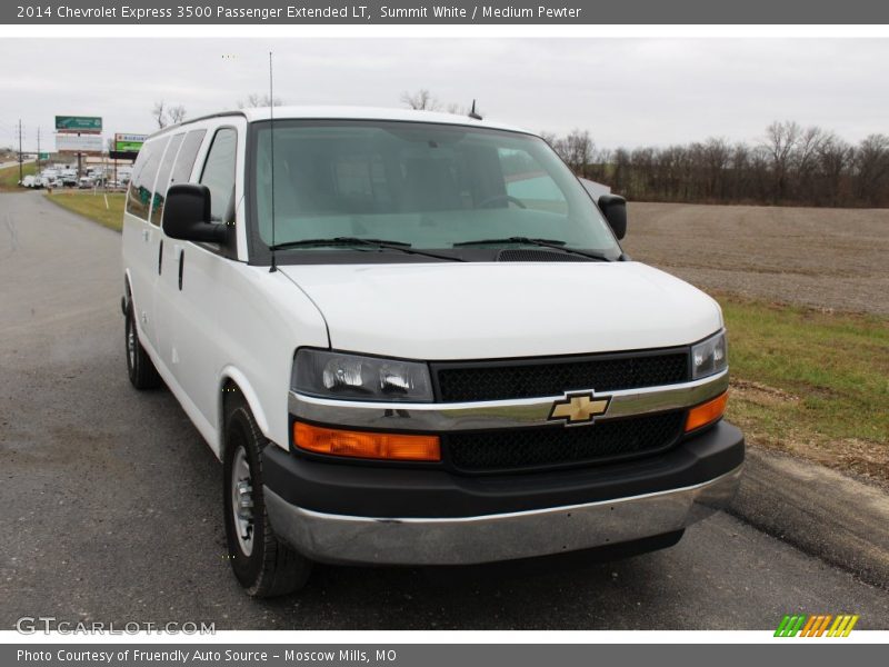 Summit White / Medium Pewter 2014 Chevrolet Express 3500 Passenger Extended LT