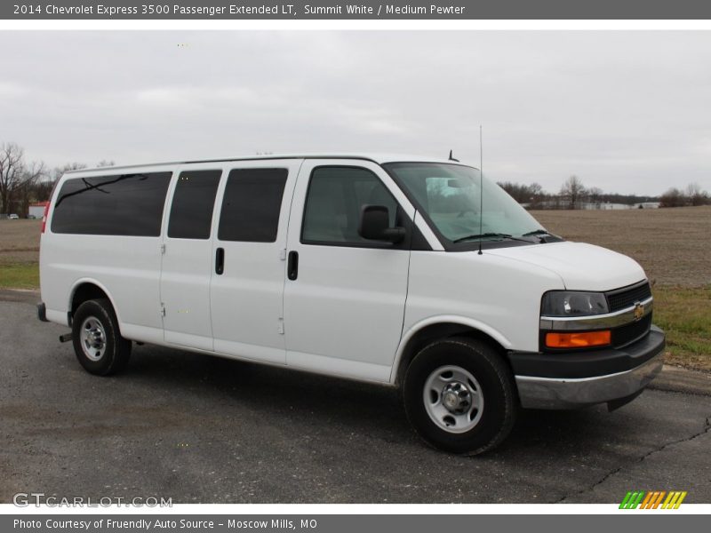 Summit White / Medium Pewter 2014 Chevrolet Express 3500 Passenger Extended LT