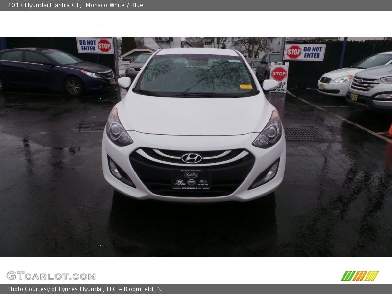 Monaco White / Blue 2013 Hyundai Elantra GT