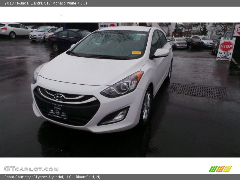 Monaco White / Blue 2013 Hyundai Elantra GT