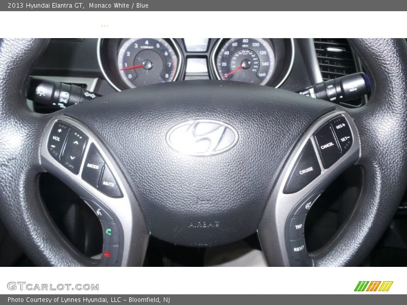 Monaco White / Blue 2013 Hyundai Elantra GT