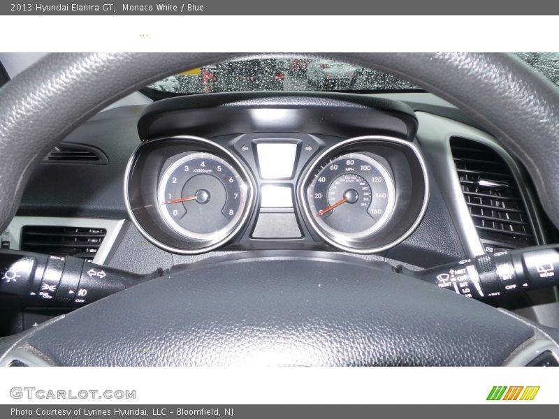 Monaco White / Blue 2013 Hyundai Elantra GT