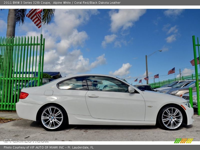 Alpine White / Coral Red/Black Dakota Leather 2011 BMW 3 Series 328i Coupe