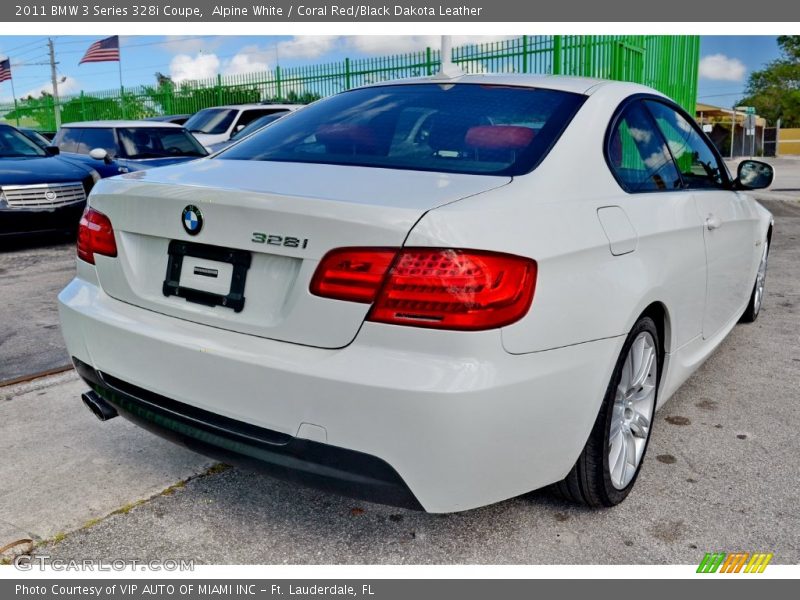 Alpine White / Coral Red/Black Dakota Leather 2011 BMW 3 Series 328i Coupe