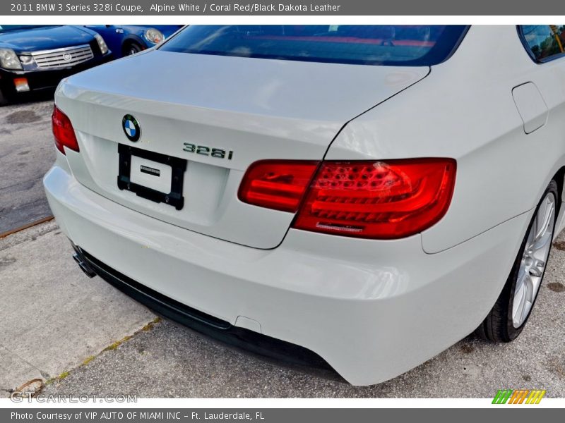 Alpine White / Coral Red/Black Dakota Leather 2011 BMW 3 Series 328i Coupe