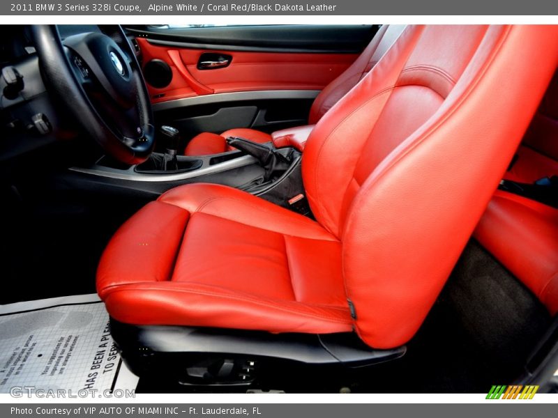 Alpine White / Coral Red/Black Dakota Leather 2011 BMW 3 Series 328i Coupe