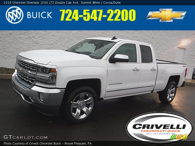 Summit White / Cocoa/Dune 2016 Chevrolet Silverado 1500 LTZ Double Cab 4x4
