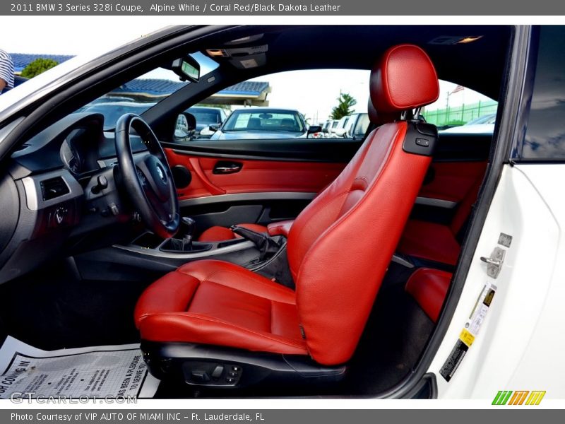 Alpine White / Coral Red/Black Dakota Leather 2011 BMW 3 Series 328i Coupe