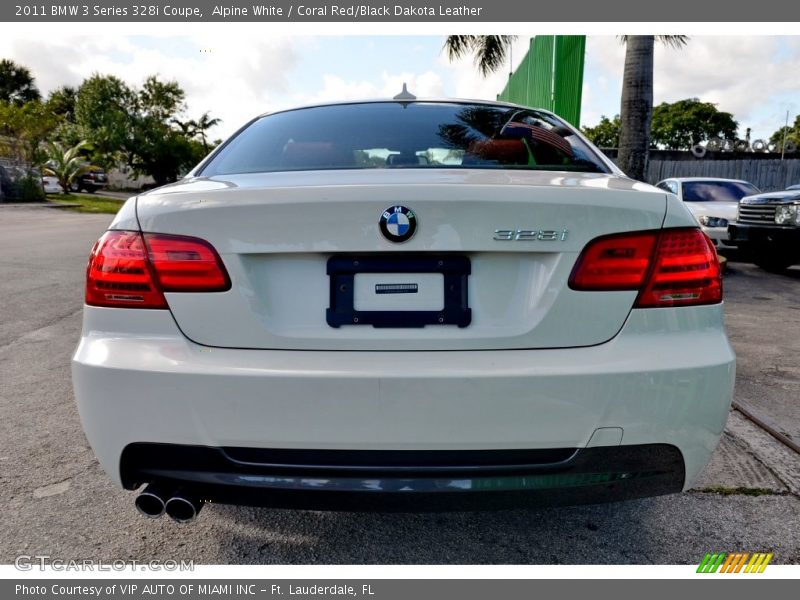 Alpine White / Coral Red/Black Dakota Leather 2011 BMW 3 Series 328i Coupe
