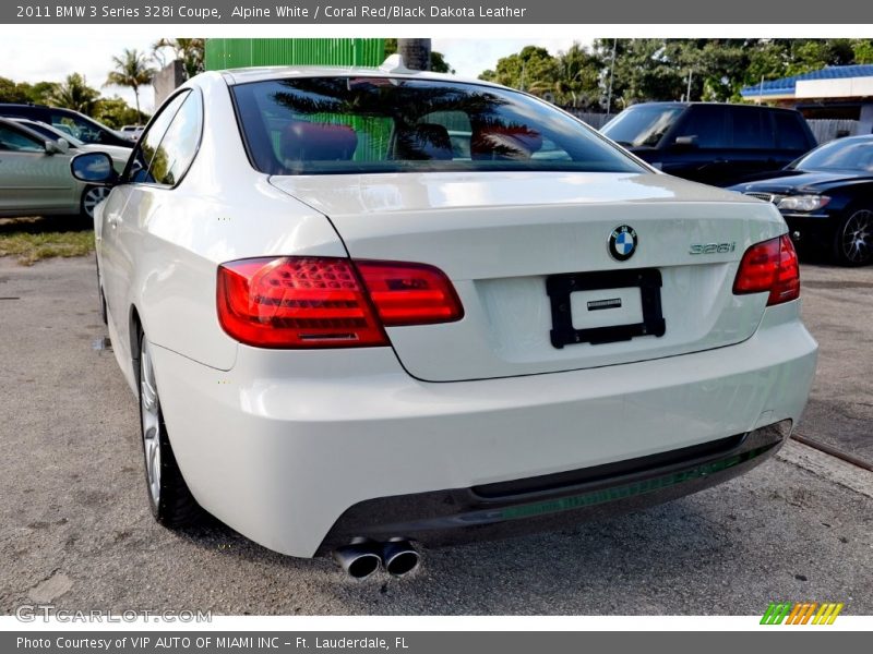 Alpine White / Coral Red/Black Dakota Leather 2011 BMW 3 Series 328i Coupe