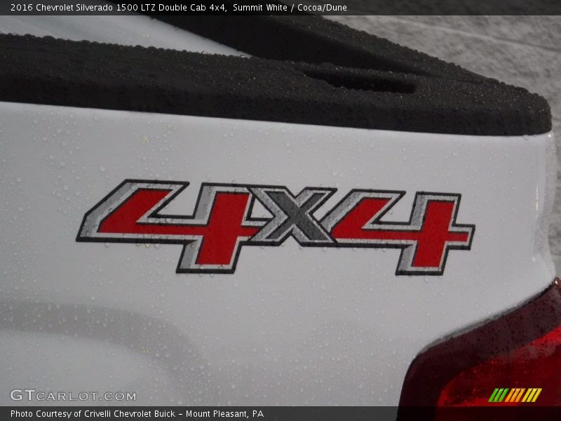 Summit White / Cocoa/Dune 2016 Chevrolet Silverado 1500 LTZ Double Cab 4x4