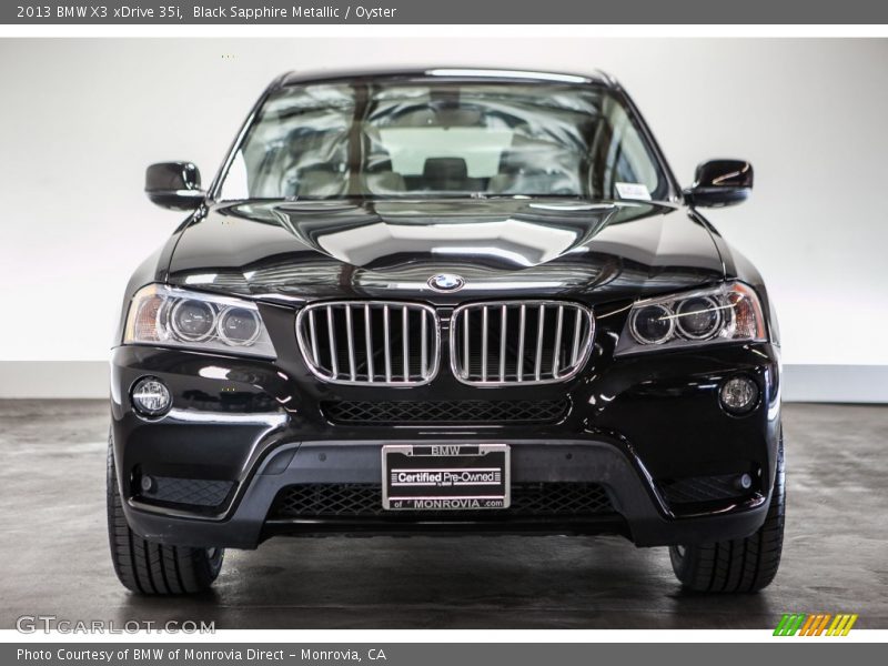 Black Sapphire Metallic / Oyster 2013 BMW X3 xDrive 35i