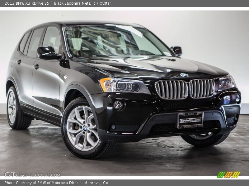 Black Sapphire Metallic / Oyster 2013 BMW X3 xDrive 35i