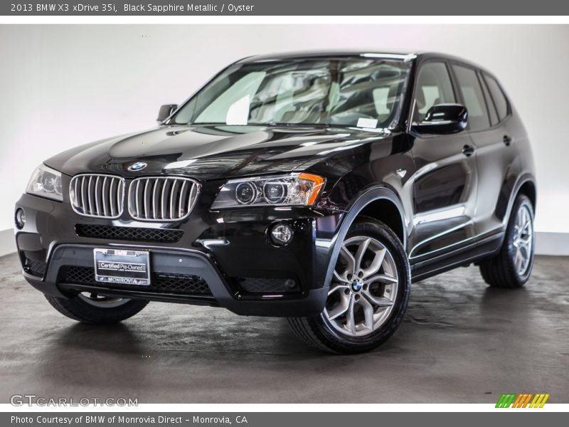 Black Sapphire Metallic / Oyster 2013 BMW X3 xDrive 35i