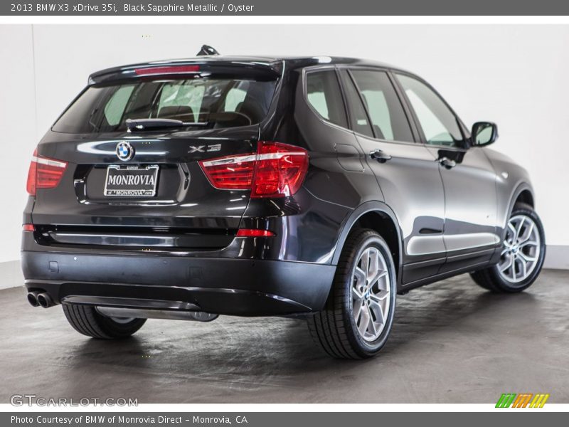 Black Sapphire Metallic / Oyster 2013 BMW X3 xDrive 35i